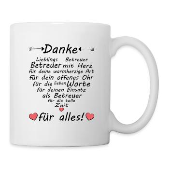 Betreuer Team Betreuung Danke zum Abschied - Tasse - Weiß - Rechts