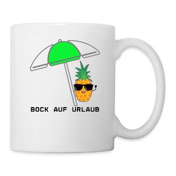 Cool pineapple with parasol and sunglasses - Mug - white - Right