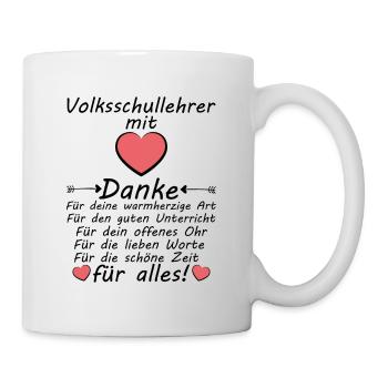 Volksschullehrer Volksschule Lehrer Danke Abschied - Tasse - Weiß - Rechts