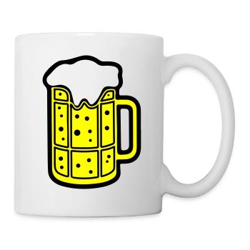 Bierkrug Bier Symbol Prost - Tasse - Weiß - Rechts