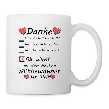 Beste WG Mitbewohner Danke zum Abschied zieht aus - Tasse - Weiß - Rechts