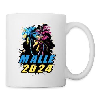 Malle 2024 Palmiers de vacances colorés - Mug blanc - blanc - Droite