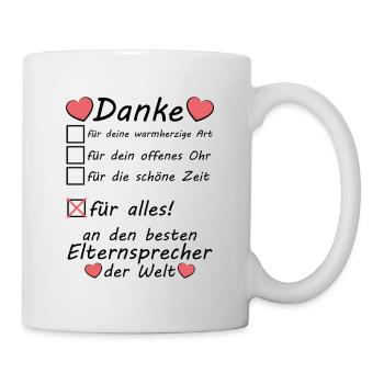 Elternsprecher Dankeschön Sagen zum Abschied - Tasse - Weiß - Rechts