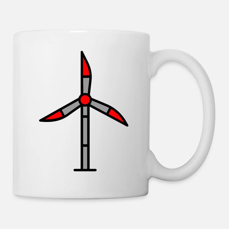 Icône d’usine d’éolienne d’éolienne - Mug blanc - blanc