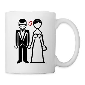 Couple de mariage mariée marié jeunes mariés - Mug blanc - blanc - Droite
