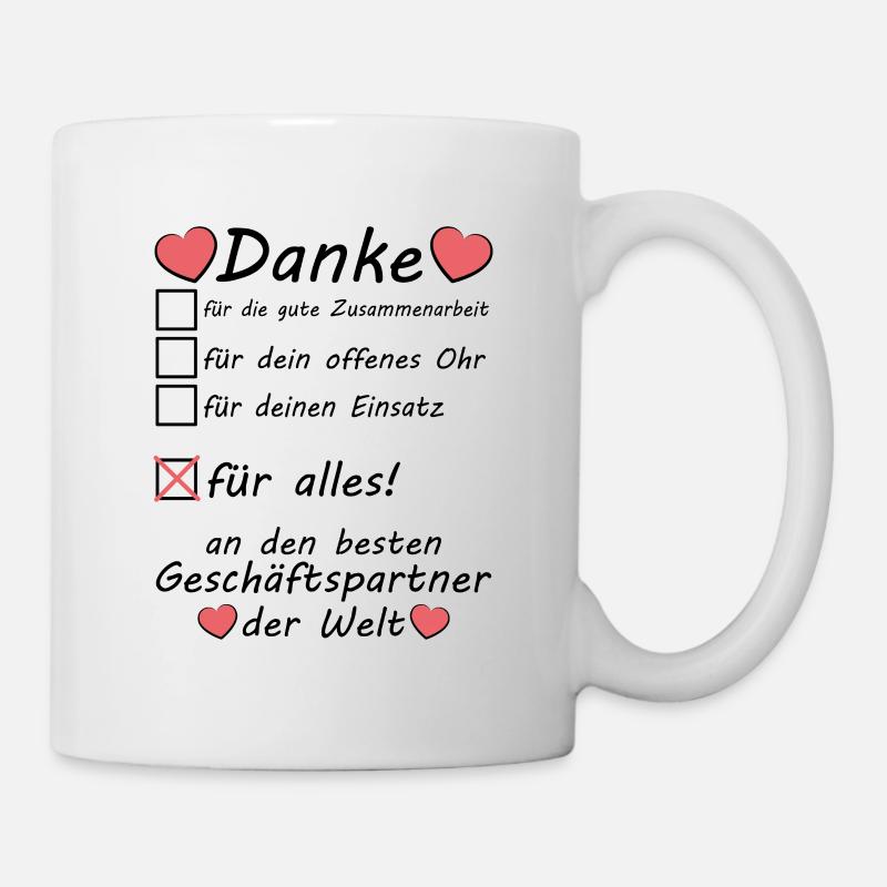Danke Dankeschön sagen an Geschäftspartner - Tasse - Weiß