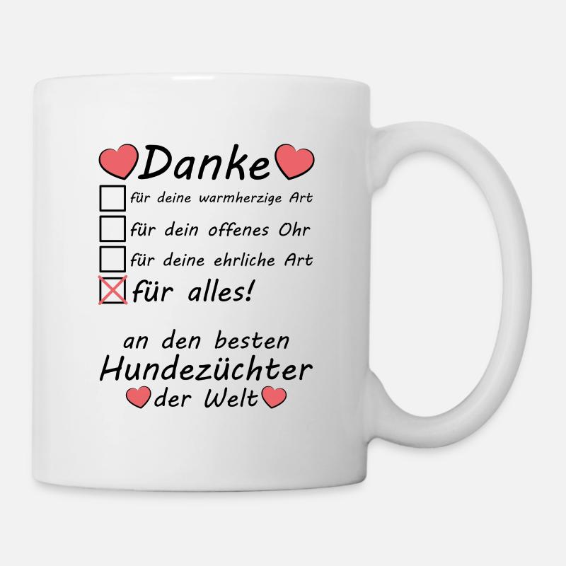 Danke Dankeschön an Hundezüchter - Tasse - Weiß