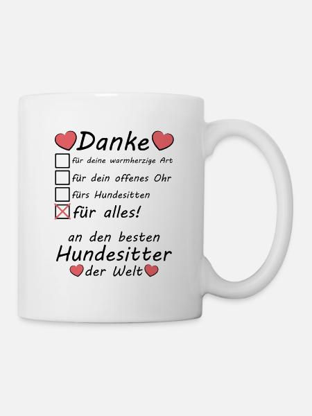 Danke Sagen Dankeschön an bester Hundesitter - Tasse - Weiß