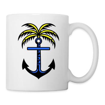 Icône d’ancre de palmier - Mug blanc - blanc - Droite