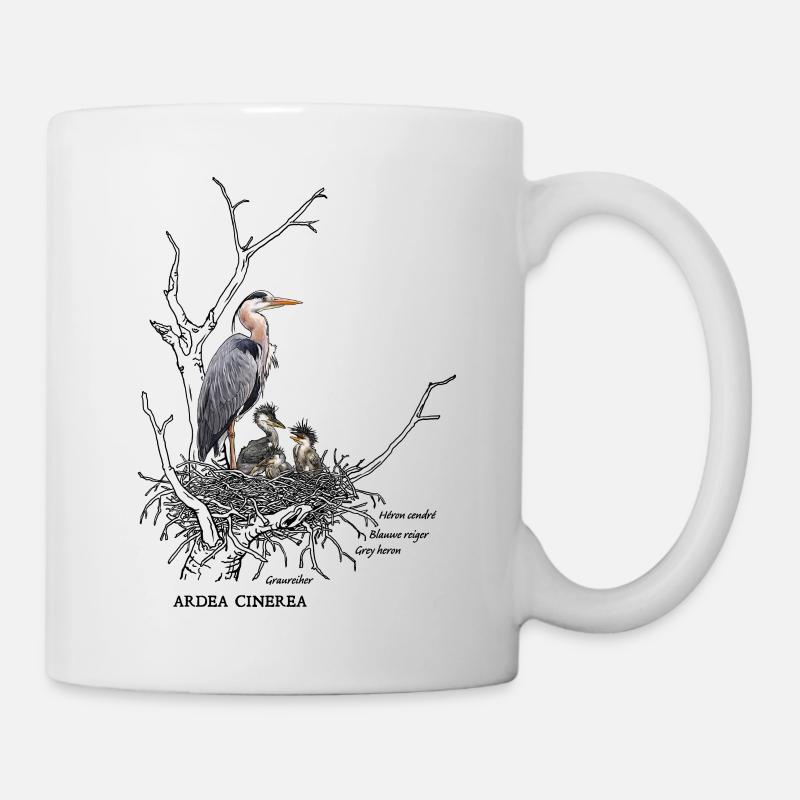 Héron cendré - Mug blanc - blanc