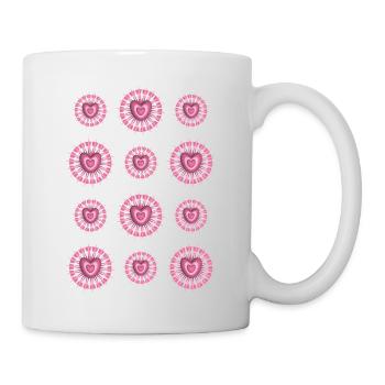 Sternchen mit vielen rosa Herzen für jede Party. - Tasse - Weiß - Rechts