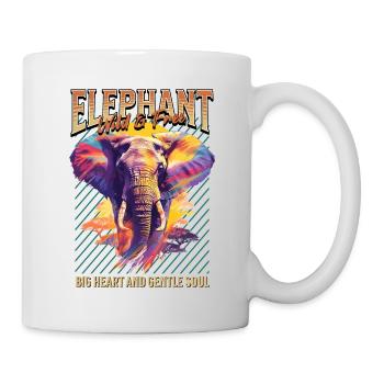Éléphant Afrique Safari Nature Nature Nature Aquarelle Art - Mug blanc - blanc - Droite