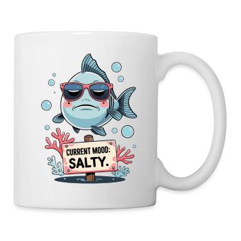 Salty Mood - Dessin animé de poisson drôle - Mug blanc - blanc - Droite