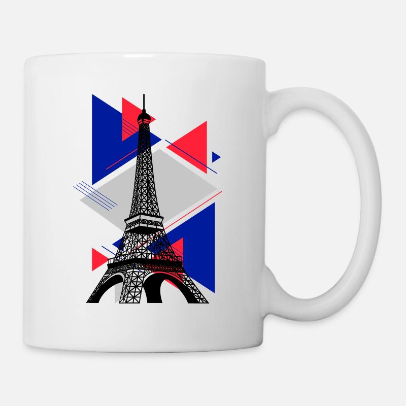 Paris Eiffelturm Frankreich Stadt Skyline Kunst - Tasse - Weiß