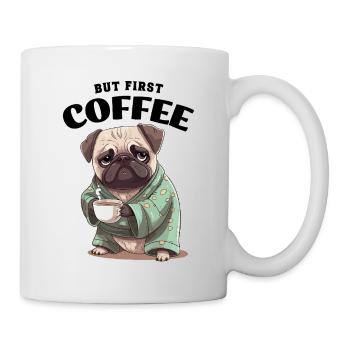 Café Carlin Chien Mais Premier Café Dire Drôle - Mug blanc - blanc - Droite