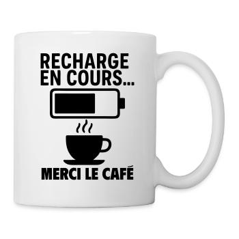 Recharge café en cours - Mug blanc - blanc - Droite