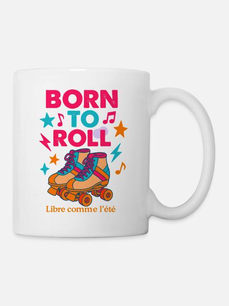 Roller Skate Vintage Style T-Shirt - Mug - white