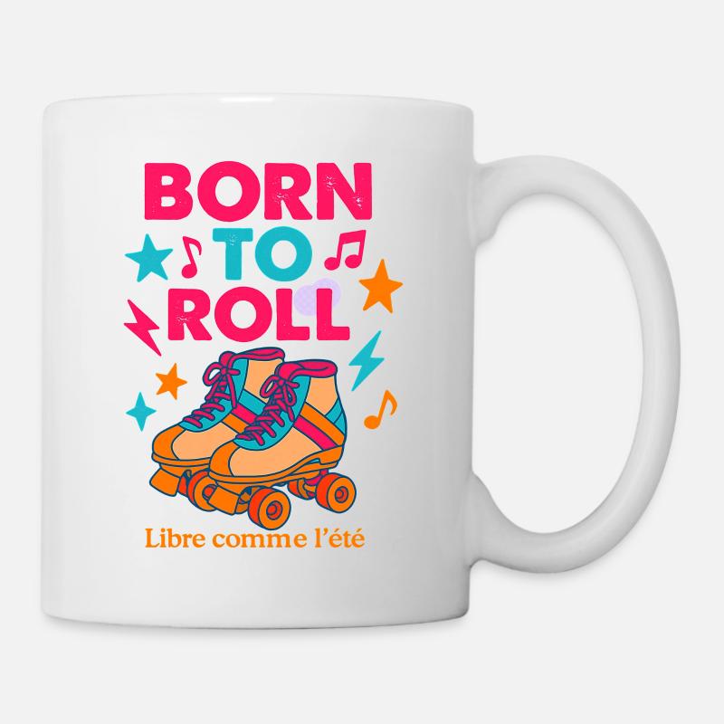 Roller Skate Vintage Style T-Shirt - Mug - white