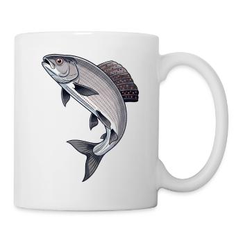 Äsche Fischen Angeln Fliegenfischen - Tasse - Weiß - Rechts