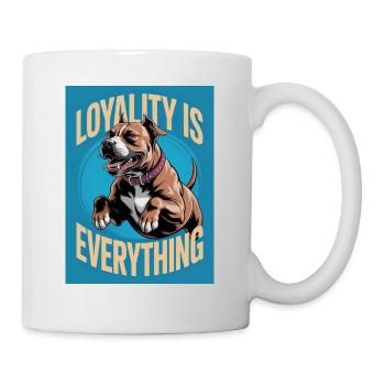 Dogo Canario with "Loyalty is everything" - Mug - white - Right