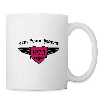 Geburtstag - sent from heaven 1973 - Tasse - Weiß - Rechts