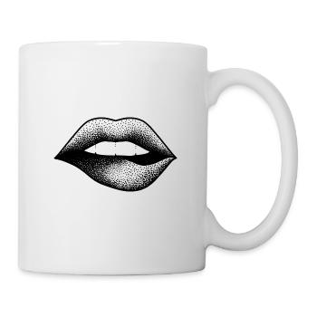 Lips, Lip, Mouth, Dot Art Hand Style - Mug blanc - blanc - Droite