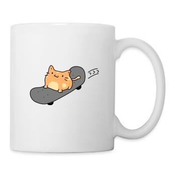Cat Skateboard Comic Hip Hop Skater Fat Cats - Mug - white - Right