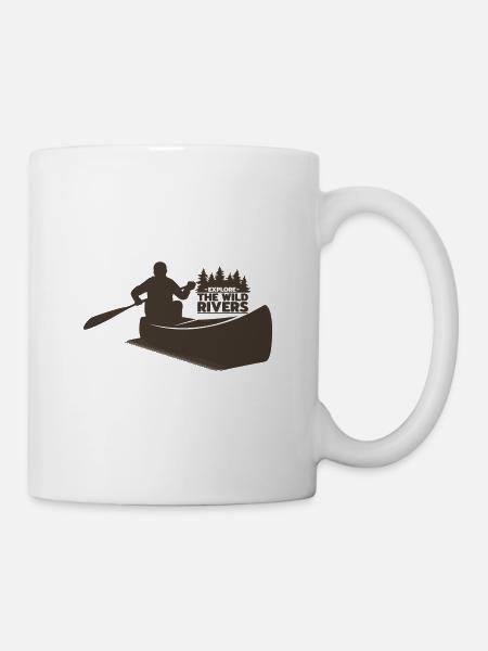 KAYAK PADDEL RUDERN WASSER KANU RAFTING BOOT MOTIV - Tasse - Weiß