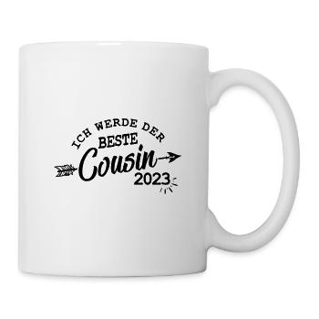 Bester Cousin 2023 Baby Schwangerschaft Kind Junge - Tasse - Weiß - Rechts