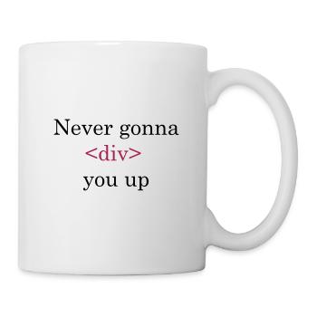 coder shirt never gonna - Tasse - Weiß - Rechts