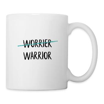 Worrier - Warrior. Dépressifs combattants cadeaux - Mug blanc - blanc - Droite
