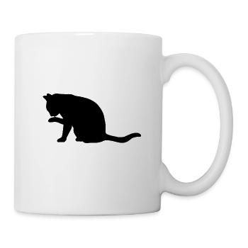 Patte de chat lèche - Mug blanc - blanc - Droite