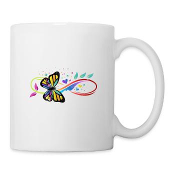 SCHMETTERLING HERZ LIEBE ENDLOS AUTISMUS AHD MOTIV - Tasse - Weiß - Rechts