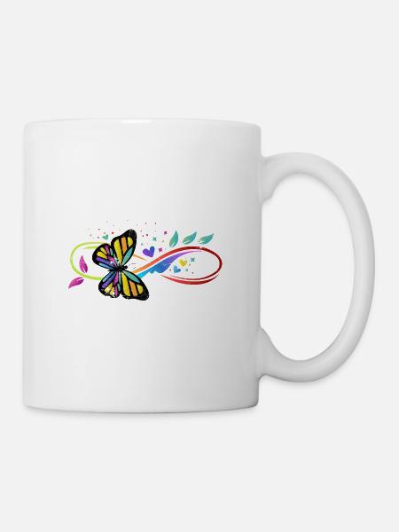 SCHMETTERLING HERZ LIEBE ENDLOS AUTISMUS AHD MOTIV - Tasse - Weiß