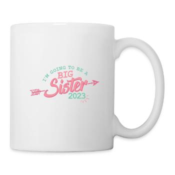 Big Sister 2023 Pregnancy Baby Girl - Mug - white - Right