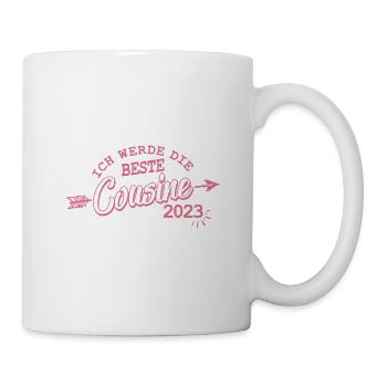 Beste Cousine 2023 Baby Schwangerschaft Kind - Tasse - Weiß - Rechts