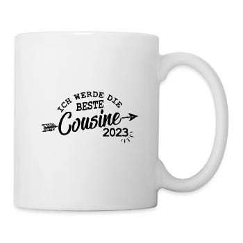 Beste Cousine 2023 Baby Schwangerschaft Kind - Tasse - Weiß - Rechts