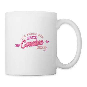 Beste Cousine 2023 Baby Schwangerschaft Kind - Tasse - Weiß - Rechts
