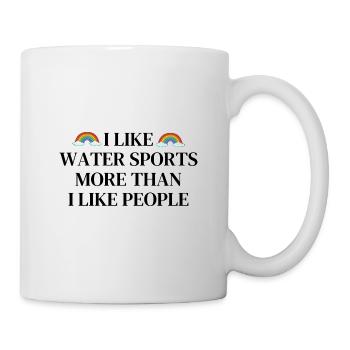 I like water sports more than people - Mug - white - Right