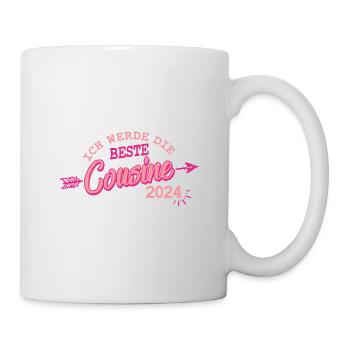 Beste Cousine 2024 Baby Schwangerschaft Kind - Tasse - Weiß - Rechts