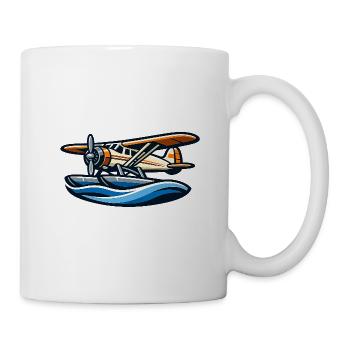 Retro-Seaplane über Wellen - Tasse - Weiß - Rechts