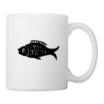 Fish black silhouette gift - Mug - white - Right