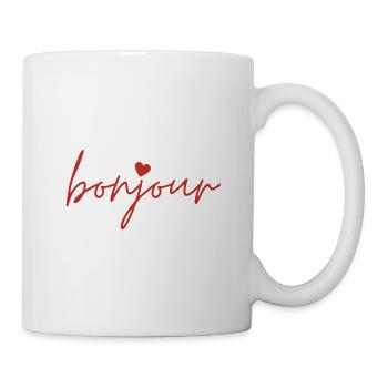 Bonjour | Idée de cadeau | Inscription Coeur - Mug blanc - blanc - Droite