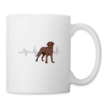 Brauner Labrador Labbi Labrador Heartbeat - Tasse - Weiß - Rechts