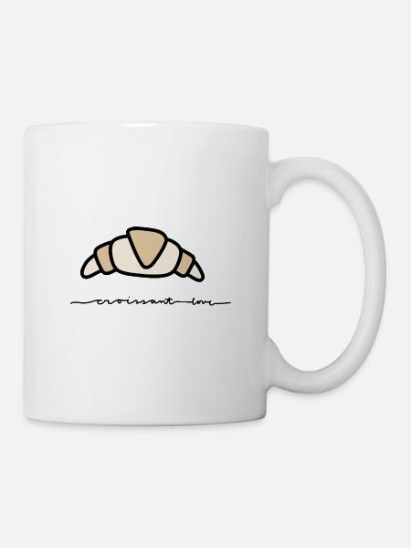 Croissant Bäcker lecker Frankreich Frühstück Liebe - Tasse - Weiß