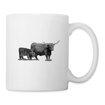 Vache avec veau - Mug blanc - blanc - Droite