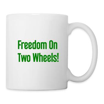 Freedom on Two Wheels - Cyclist Design - Mug - white - Right