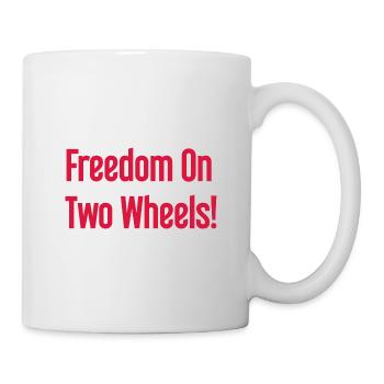 Freedom on Two Wheels - Cyclist Design - Mug - white - Right