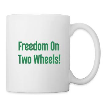 Freedom on Two Wheels - Cyclist Design - Mug - white - Right