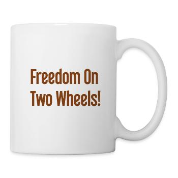 Freedom on Two Wheels - Cyclist Design - Mug - white - Right